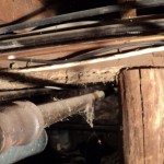 A bunch of metal rods that are in the floor.